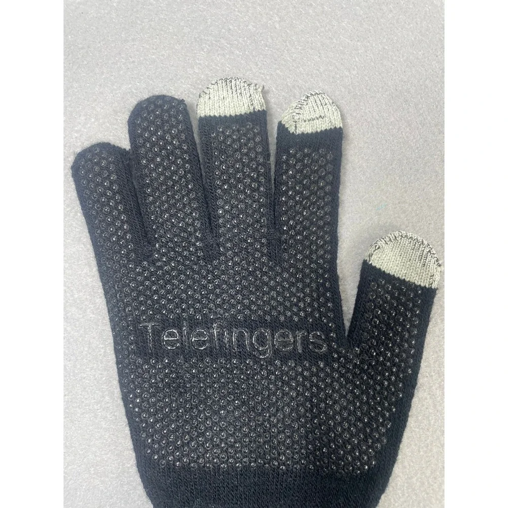 Telefingers Touchscreen Knit Gloves 2 Pair Bundle‎ Black Grey Grip